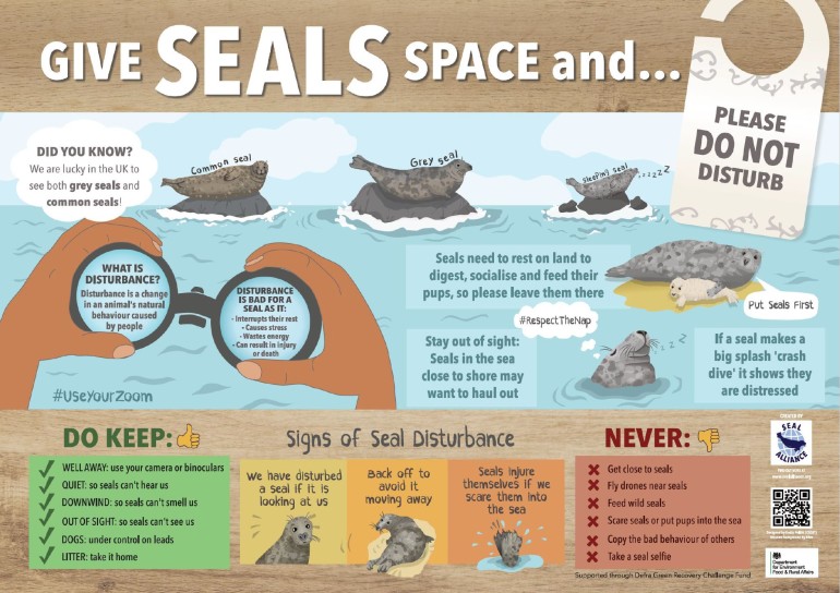 Give Seals Space sign 770x544